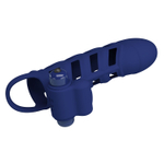 Синяя насадка на пенис Powerful Ring - 18,8 см.