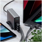 Сетевое зарядное устройство Satechi 4хUSB-C, PD, GaN, 165Вт, серый космос
