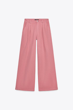 ZARA ДЖИНСЫ Z1975 СО СКЛАДКАМИ И СРЕДНЕЙ ПОСАДКОЙ, МАРСАЛА