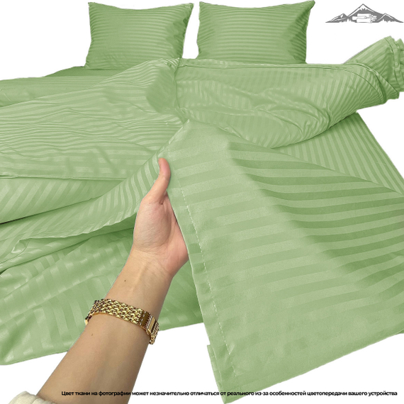 Сатин-страйп &quot;Фисташка&quot; | ш.240 см | 130 г/м² | хлопок-100%