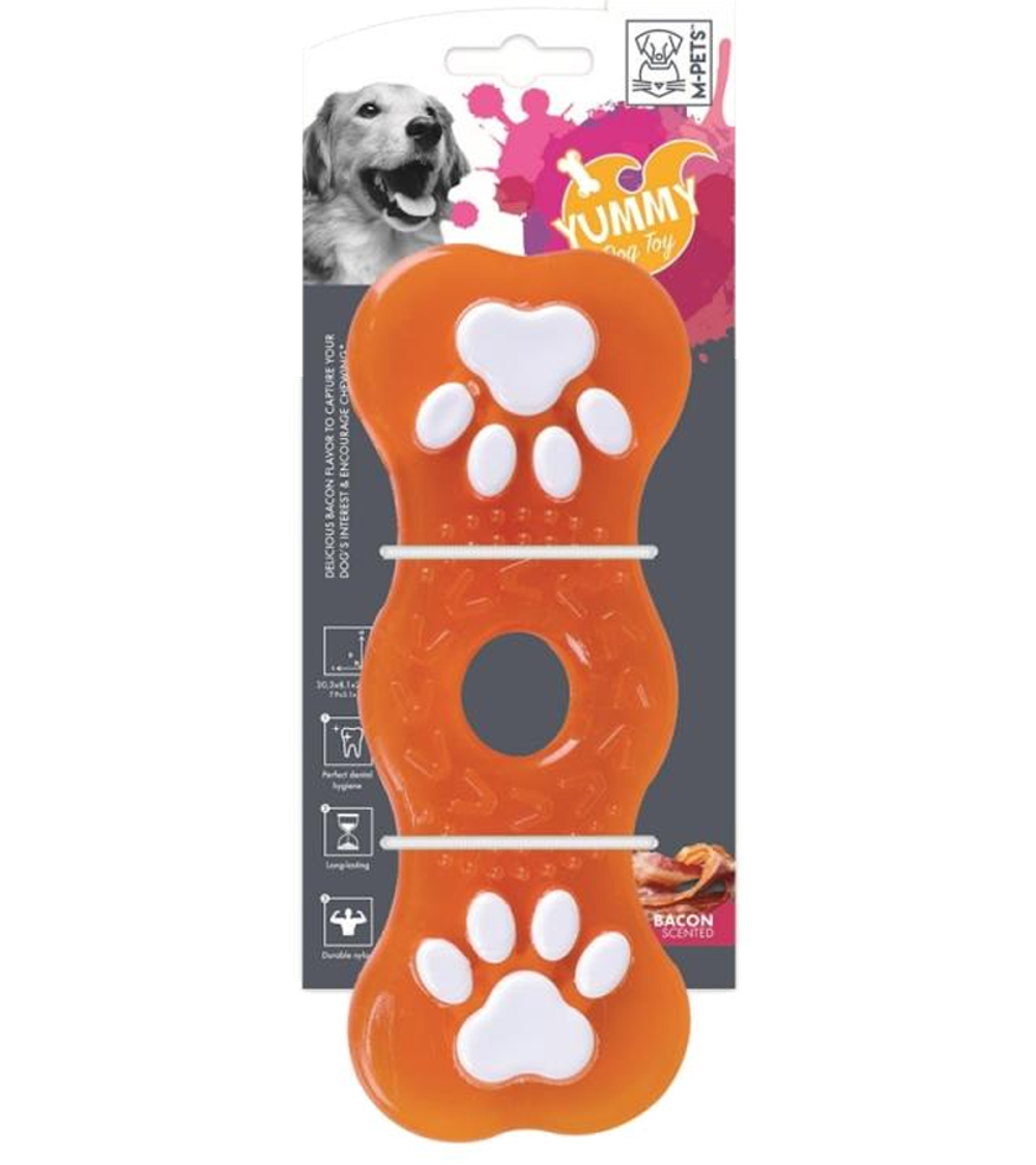 Игрушка для собак ЯММИ Кость, вкус бекона, нейлон 20,3х8,1х2,6 см MPets 10635799