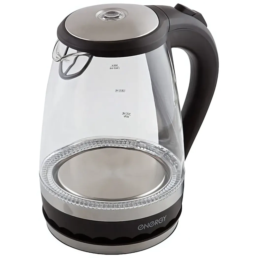 Чайник стеклянный 1,5л «ENERGY» черный E-279