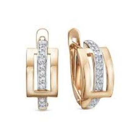 Серьги из золота с фианитами