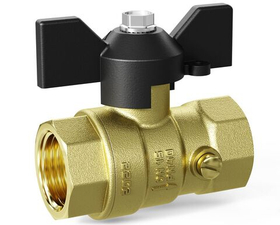 Шаровой кран латунный, для манометра, красная ручка, LD Pride