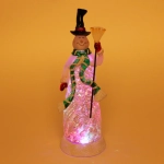 Сувенир с подсветкой «Снеговик с посохом» 10*9,6*28 см