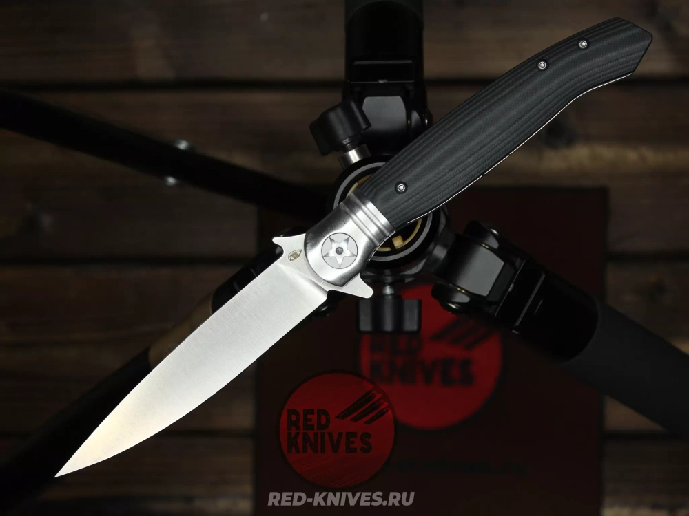 Складной нож REPTILIAN НКВД 03-1 c клинком из стали D2, рукоять зеленая микарта