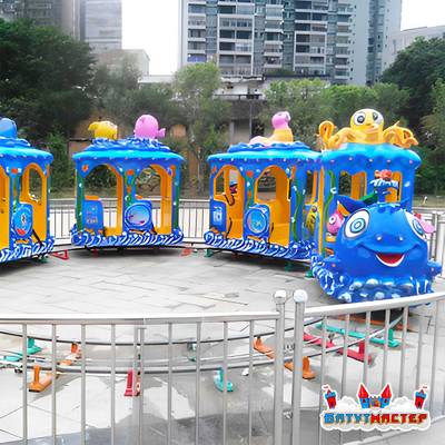 Рельсовый паровозик «Капитан Кит», 5 кабинок, 10 мест