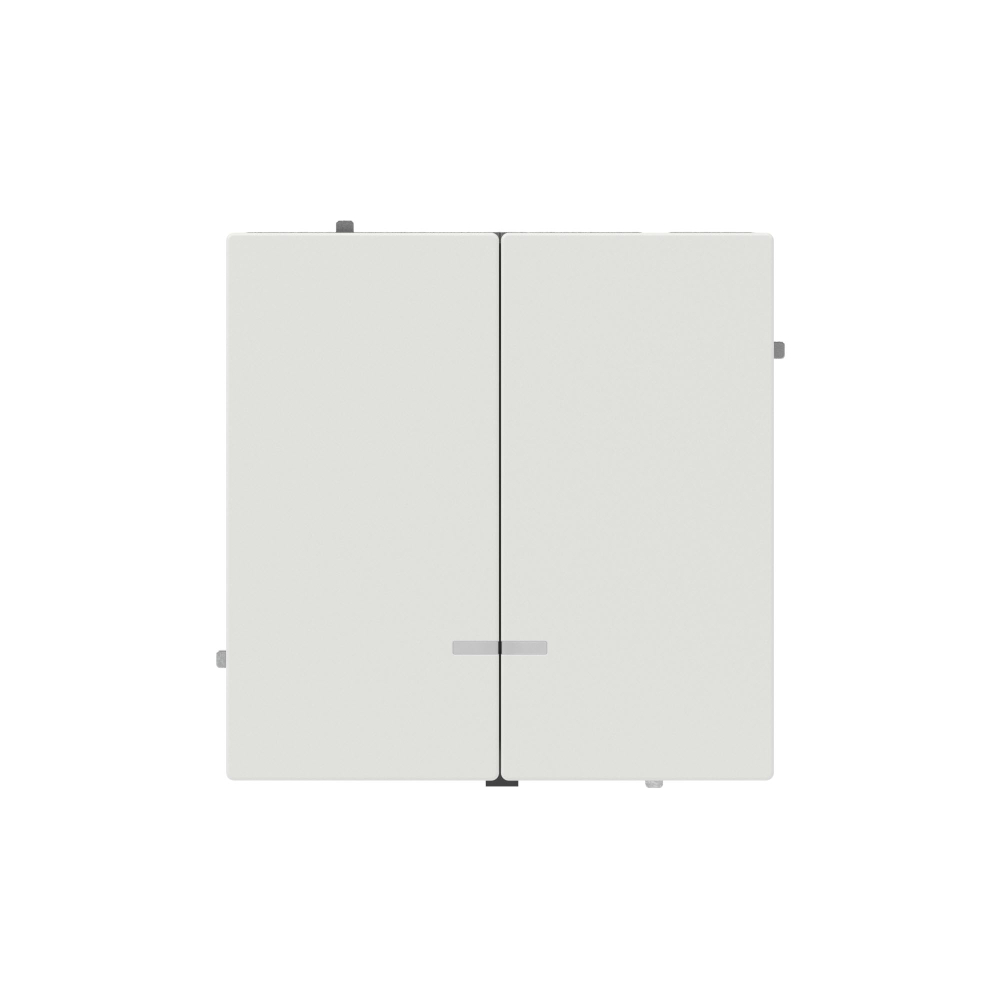 Выключатель двухклавишный с подсветкой, KANT, белый песок