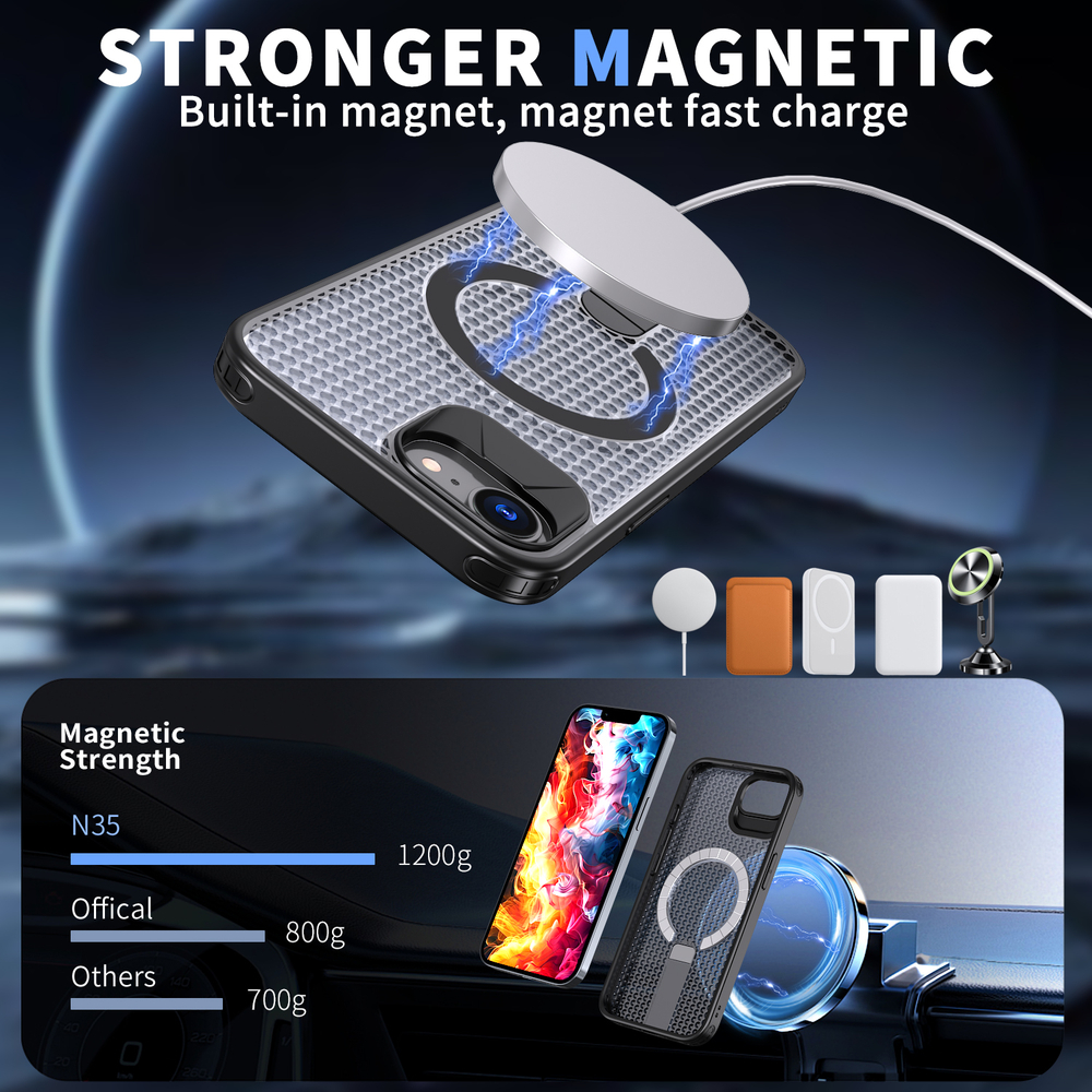Прозрачный чехол Mesh Pro Magnetic Case для iPhone 16e