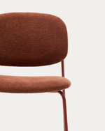 Стул Meli из терракотовой шенилли с терракотовыми металлическими ножками