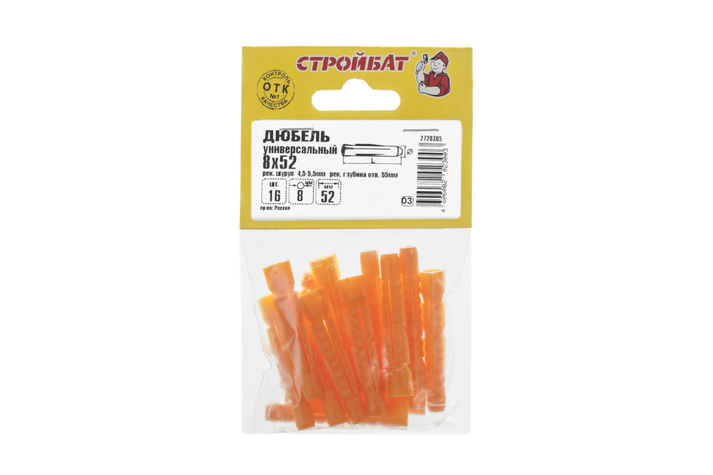 ДЮБЕЛЬ СТРОЙБАТ УНИВЕРСАЛЬНЫЙ 8Х52 16ШТ 26986