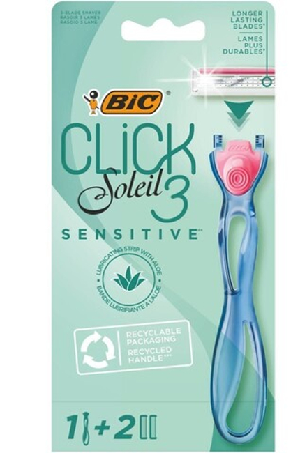 BIC CLICK SESITIVE 3 Станок+2 кассеты женксий