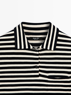 Massimo Dutti Трикотажное поло с карманом, темно-синий