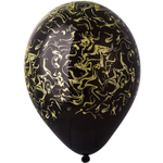 Шар латексный 35см Мрамор (Черный)