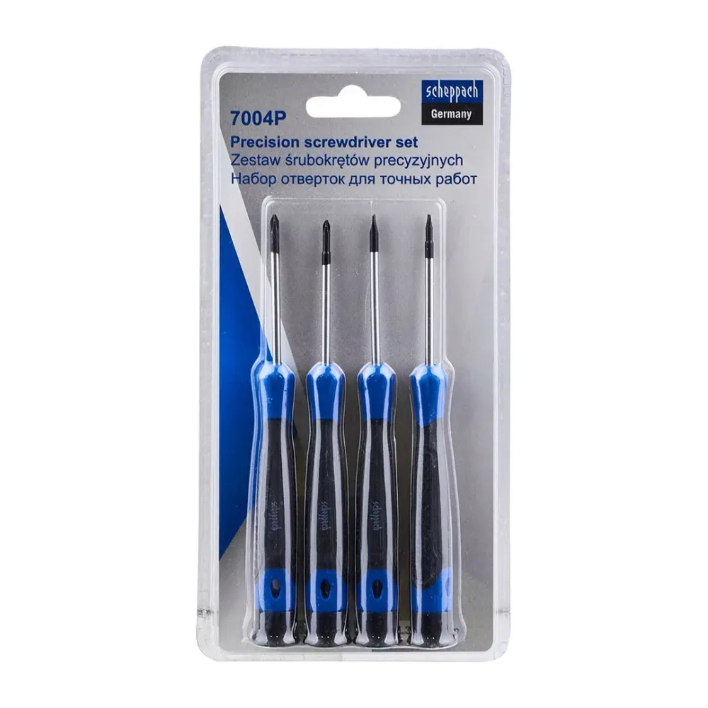 Отвертки для точных работ, набор 4пр. Scheppach Sch-7004P