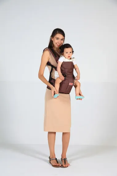 Хипсит Premium S-Fit Set Sinbii со спинкой на 2 лямках коричневый