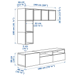 Комплект мебели д/гостиной  - IKEA BESTÅ/BESTA EKET, 180x42x170см, белый/светло-коричневый, БЕСТО ЭКЕТ ИКЕА