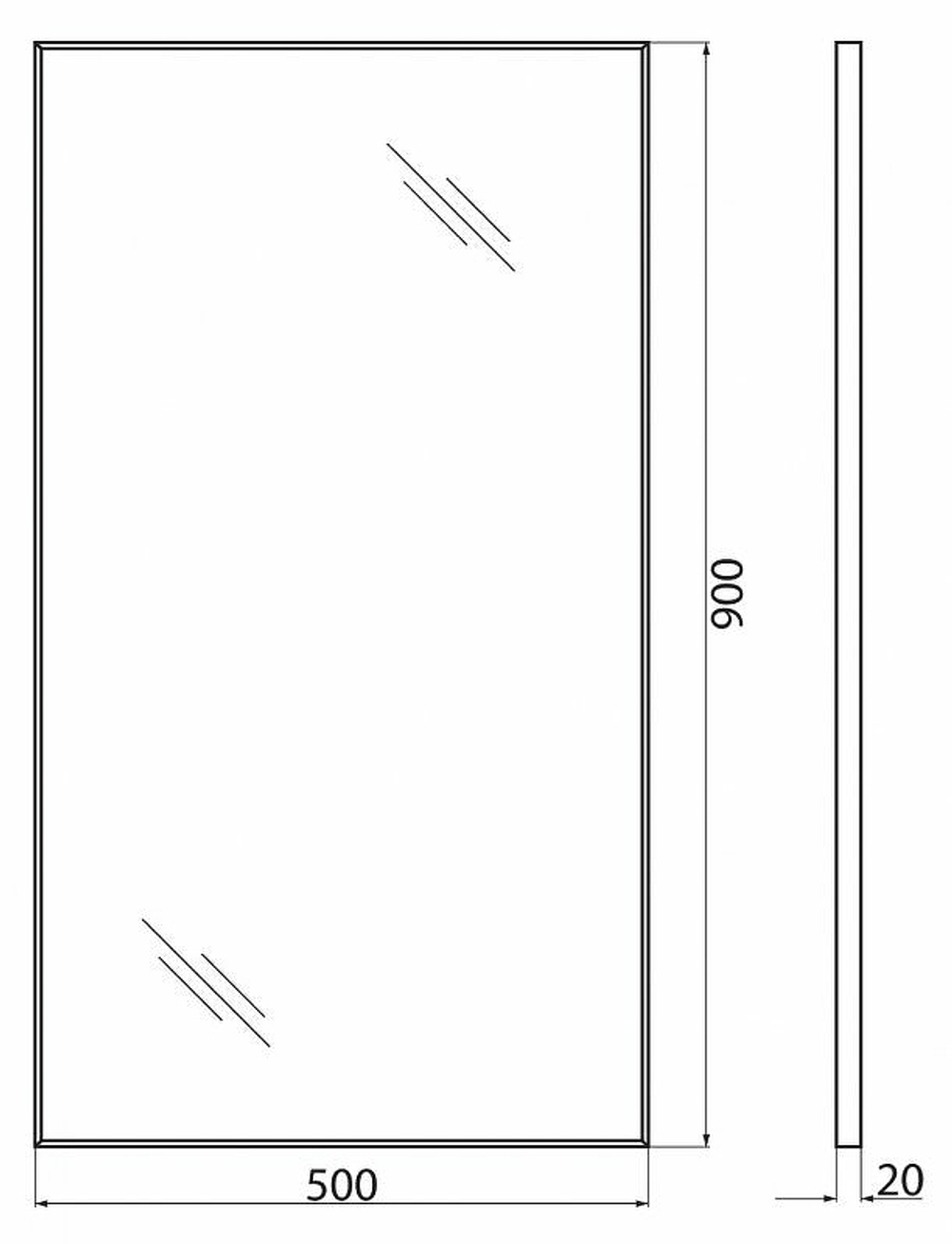 Зеркало BelBagno SPC 50 SPC-AL-500-900 Хром