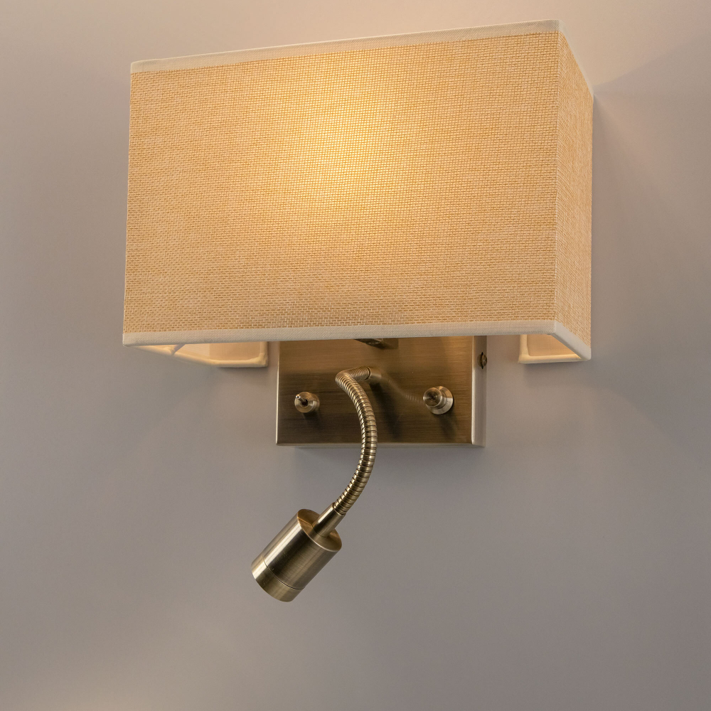 Citilux Декарт CL704303 Бра с бежевым абажуром и диммером