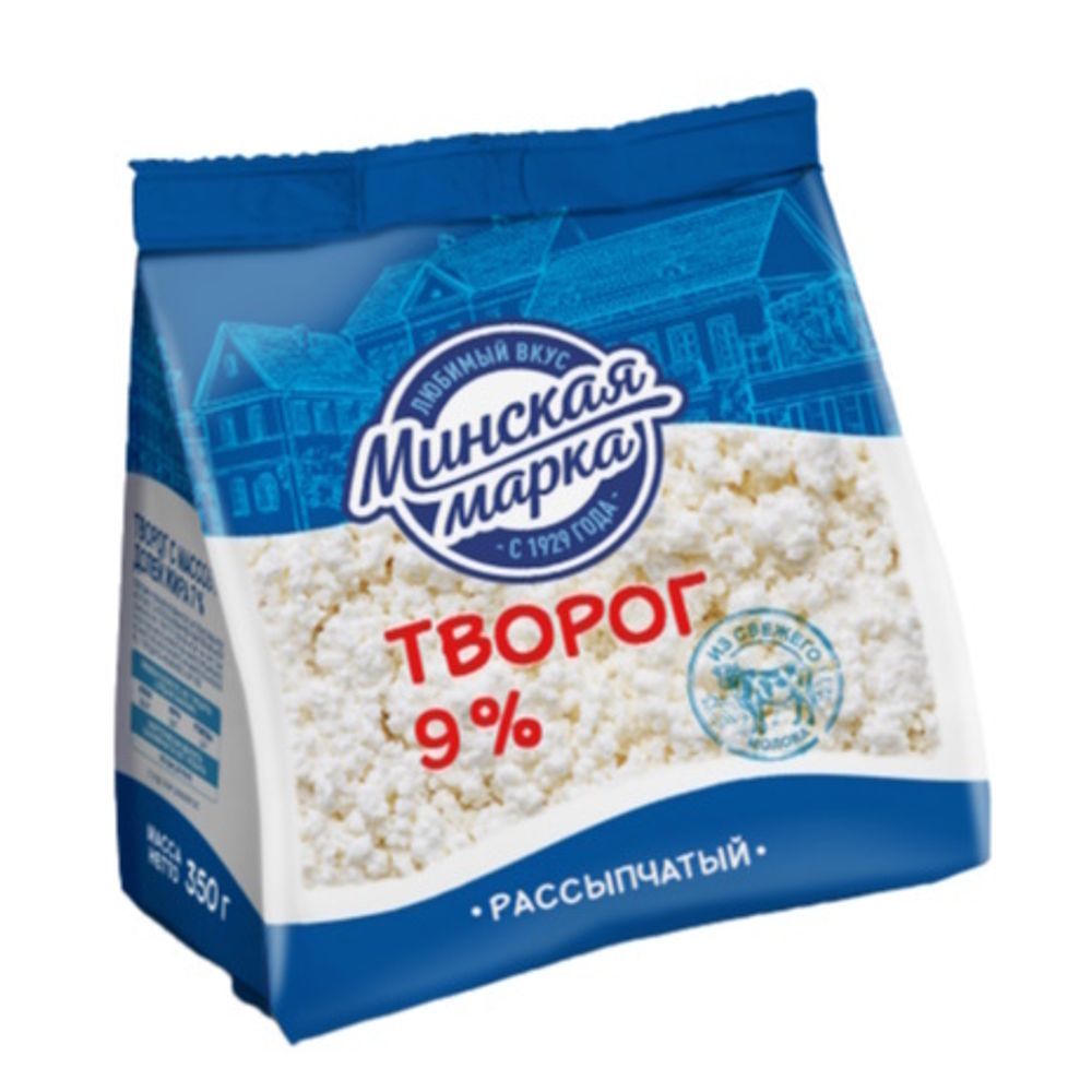 Творог рассыпчатый "Минская Марка" 9% 350гр