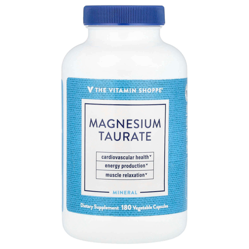 The Vitamin Shoppe, Таурат магния, 180 растительных капсул (62,5 мг на капсулу)