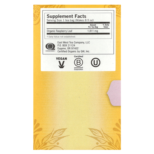 Yogi Tea, листья органической малины для женщин, без кофеина, 16 чайных пакетиков, 29 г (1,02 унции)