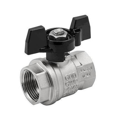 Кран шаровой полнопроходной ELSEN Strong T - 3/4" (ВР/ВР, PN40, Tmax 150°C, ручка-бабочка черная)