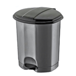 Мусорное ведро с педалью 5л с внутренним ведром цвет черный-серебро