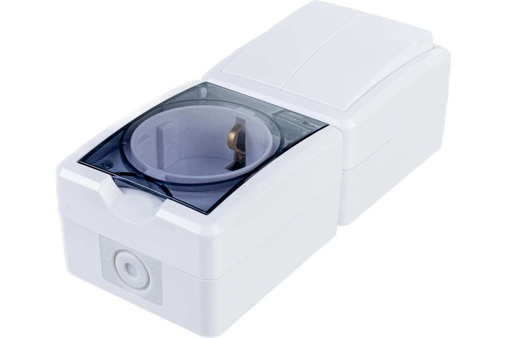 Блок розетка+выкл. двойн. верт. IP54, 16A(10AX)-250В, белый Эксперт ЭРА