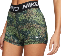 Женские теннисные шорты Nike Pro Dri-Fit Short 3in W - treeline/black/white