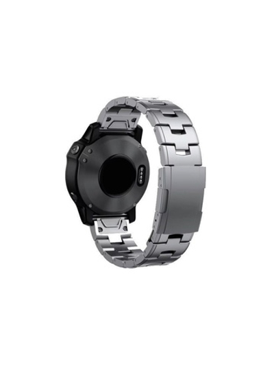 Браслет титановый 26мм (циферблат 51 мм) для Garmin Fenix, Epix, Enduro, Tactix вентилируемый (Серебристый)