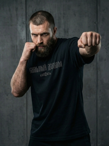 Футболка оверсайз хлопковая мужская LEGENDA Logo Сильный духом