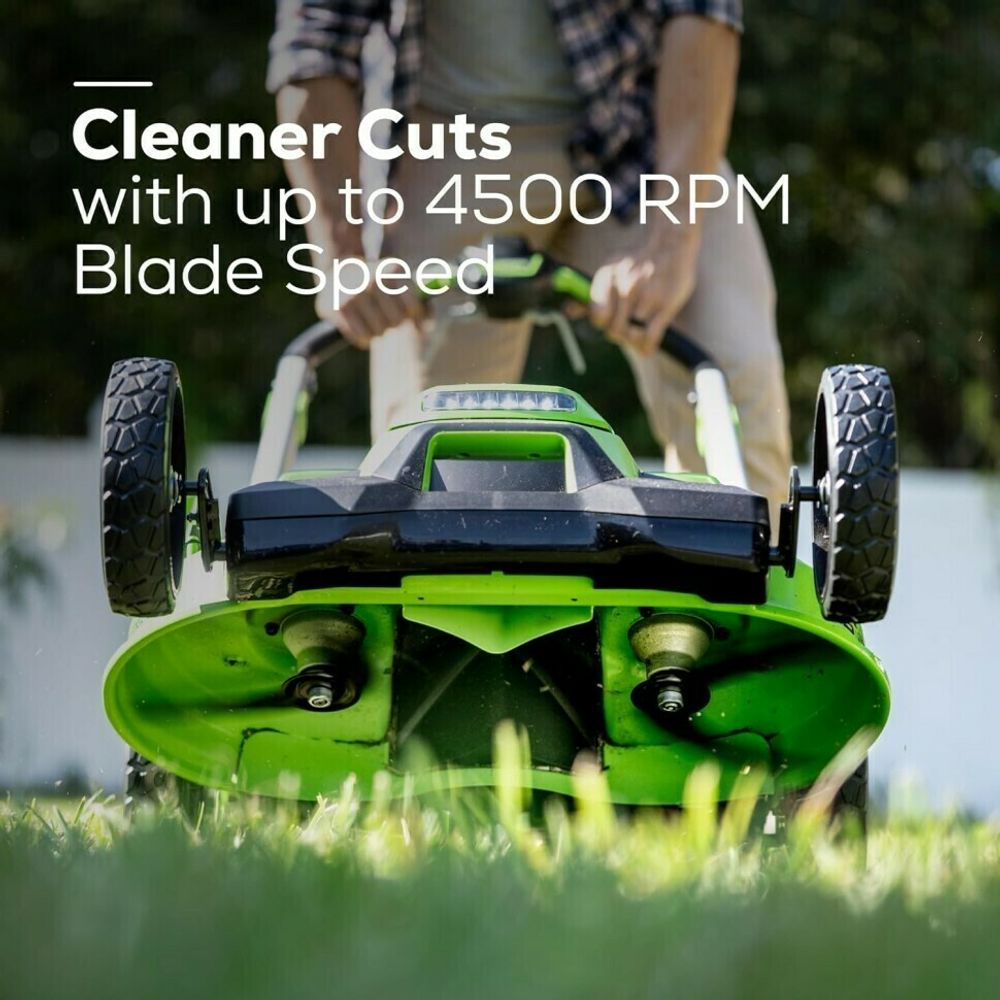 Cамоходная аккумуляторная газонокосилка Greenworks GD60LM61 Twin Force, 60v, 61 см, (2519107UG), с аккумулятором 5 А·ч и зарядным устройством