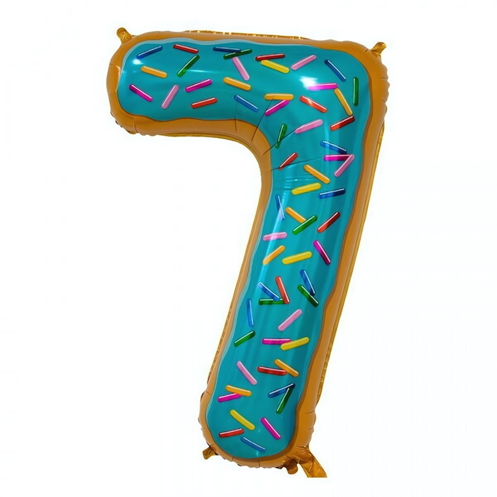 Шар фольгированный 32'/81см Цифра 7"Сладкий пончик»