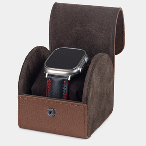 Коробка для часов из кожи теленка, цвета шоколад