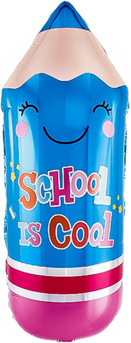 Шар (29''/74 см) Фигура, Школьный карандаш, Синий, 1 шт. в уп.