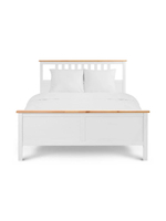 IKEA Кровать двуспальная HEMNES 160*200, белая, с металлической центральной перекладиной, из массива дерева, КЫМОР (ИКЕА ХЕМНЭС)