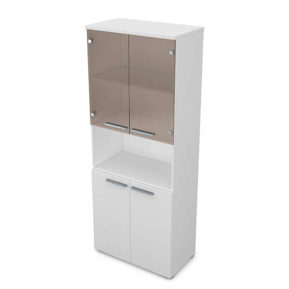 9ШД.005.13 Шкаф высокий со стеклом и нишей (800*450*2045)