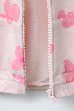 ZARA ХУДИ С ПРИНТАМИ, ТЕЛЕСНО-РОЗОВЫЙ