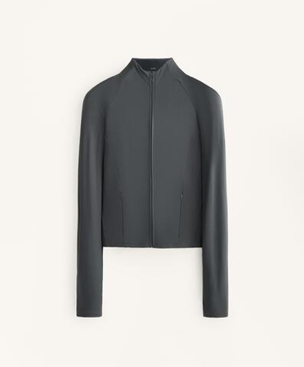 Oysho Высокотехнологичная куртка в рубчик, антрацитово-серый