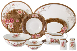 Обеденный сервиз Anna Lafarg Emily Английская роза 27 предметов на 6 персон