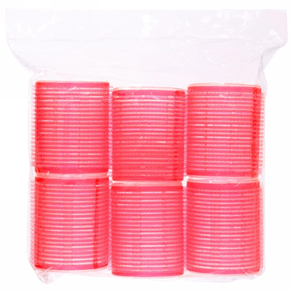 Бигуди липучки, 6шт., однотонные, цвет микс, d-5см