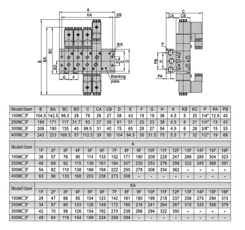 Пневмоплита для пневмораспределителей 4V310-10 / 4V330-10 300M