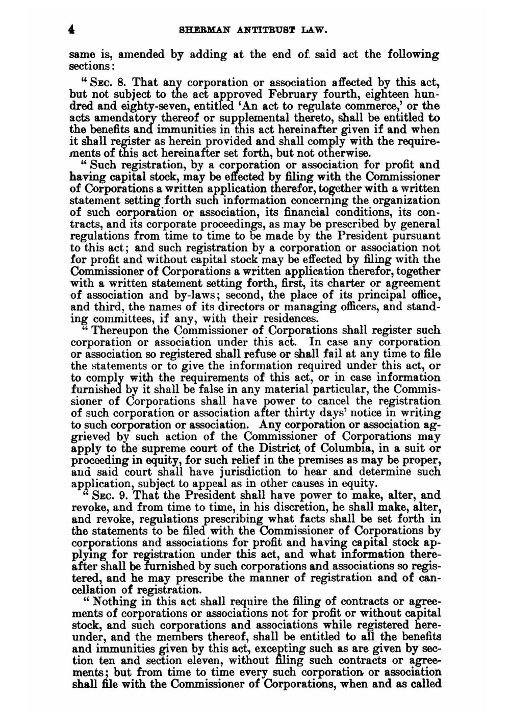 Amendment of Sherman Antitrust Law | сборник
