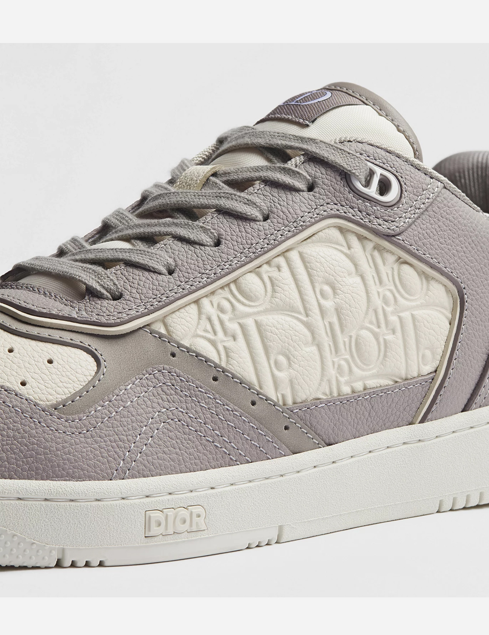 Кроссовки Dior B27 Uptown Low-Top Sneaker "Trianon Gray and Cream Grained Calfskin with Cream Dior Gravity Leather"