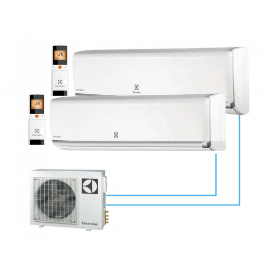 Мульти сплит система Electrolux на 2 комнаты (35+35 кв.м) HM FM