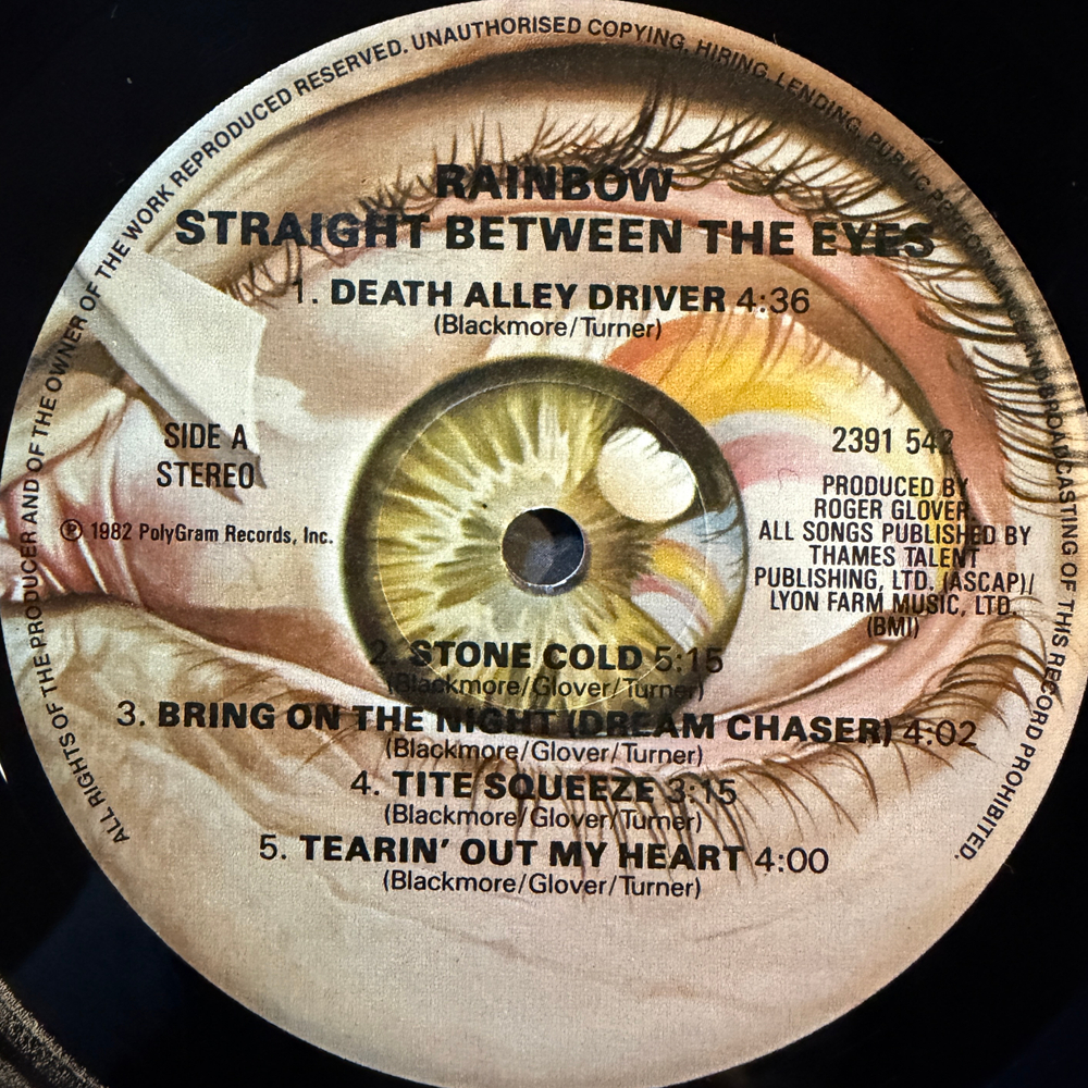 Rainbow ‎– Straight Between The Eyes (Англия 1982г.)