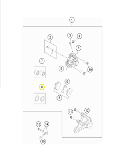 Манжета заднего тормозного суппорта KTM SX-85/Freeride, HQV TC-85 22mm к-кт