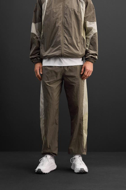 ZARA БРЮКИ-ДЖОГГЕРЫ В СТИЛЕ КОЛОР-БЛОК, ПЕСОЧНЫЙ