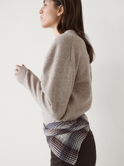 Massimo Dutti Свитер из 100% шерсти, бежевый